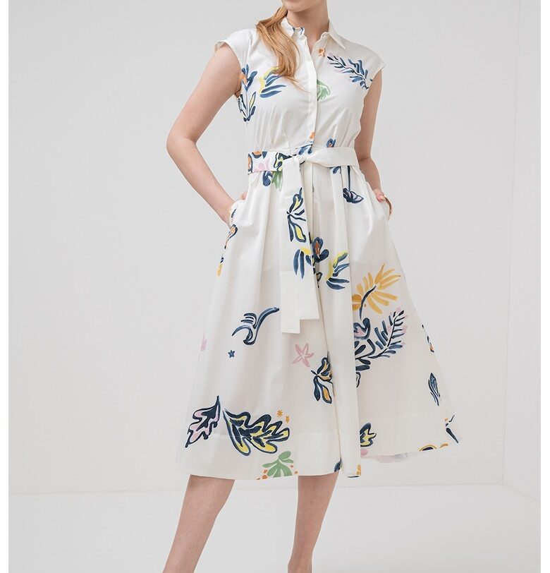 Разкроена рокля Pier - Бял/Розово/Син Marella