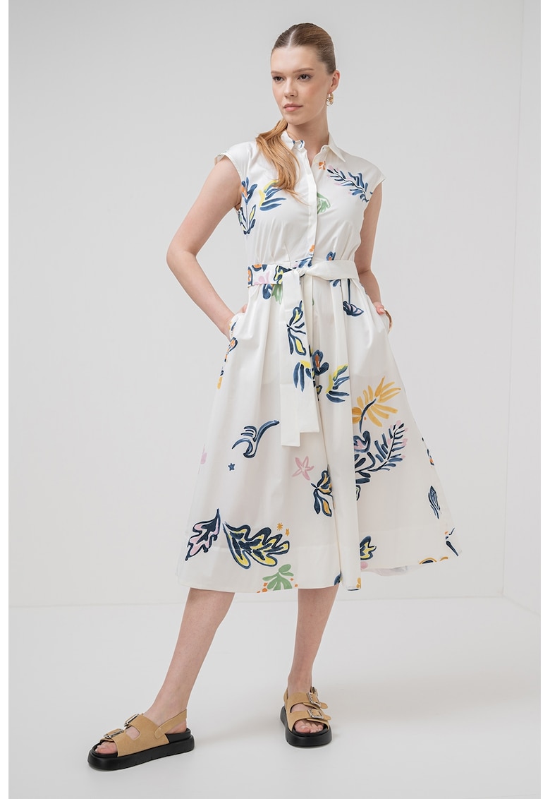 Разкроена рокля Pier - Бял/Розово/Син Marella