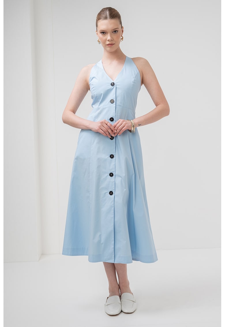 Разкроена рокля Pioppo с шпиц - Пастелносин Marella