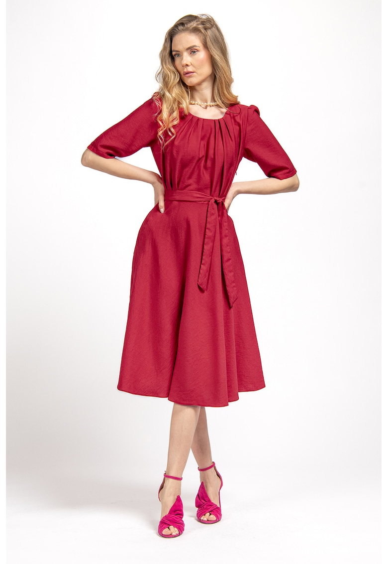 Разкроена рокля Sakia - Червен Couture de Marie