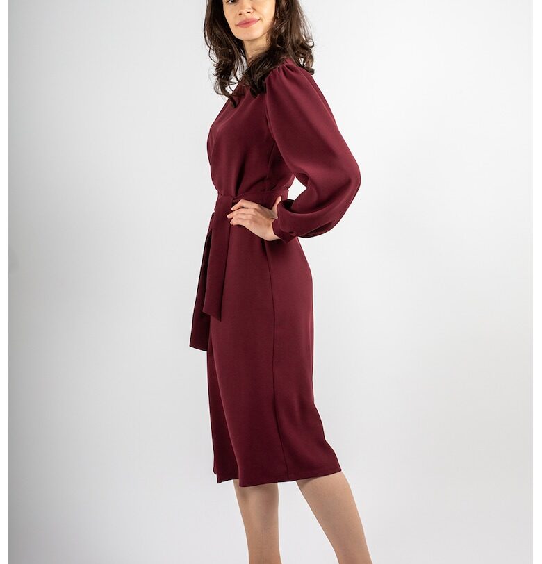 Разкроена рокля Sonja - Бордо Couture de Marie