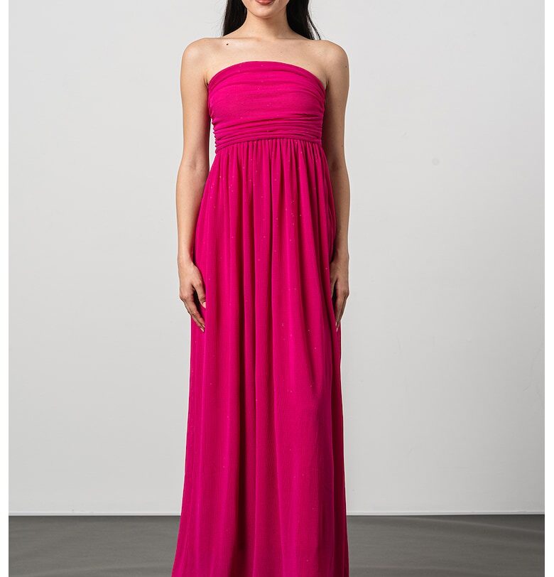 Разкроена рокля Tombola без ръкави - Фанданго розово MaxCo