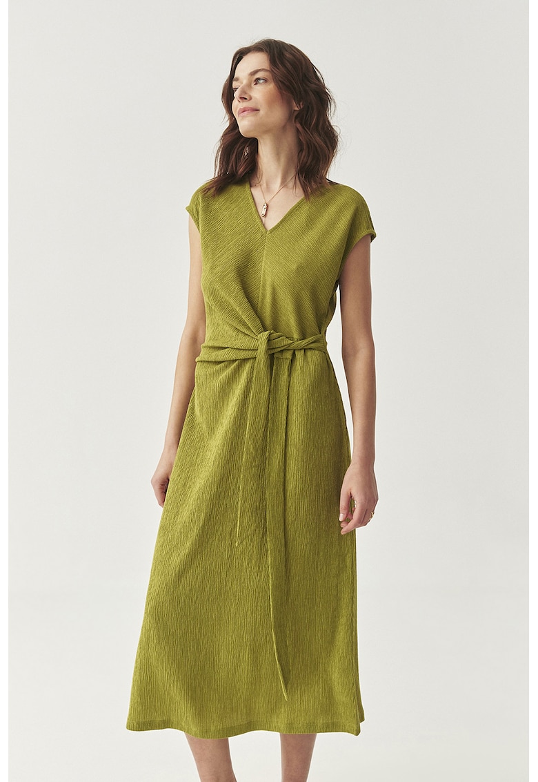 Разкроена рокля - Маслинено зелено Tatuum