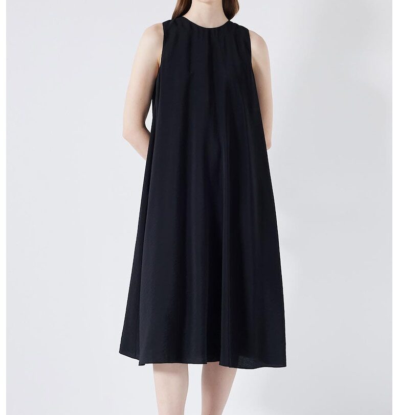 Разкроена рокля - Черен Ipekyol