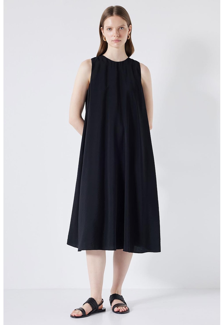 Разкроена рокля - Черен Ipekyol