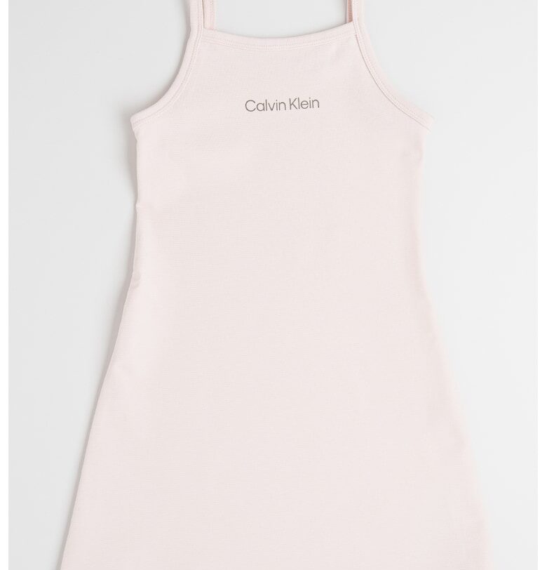Разкроена рокля без ръкави - Бледо розово CALVIN KLEIN
