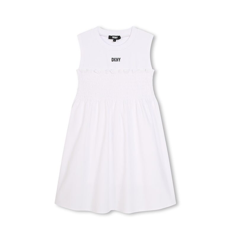 Разкроена рокля без ръкави - Бял DKNY