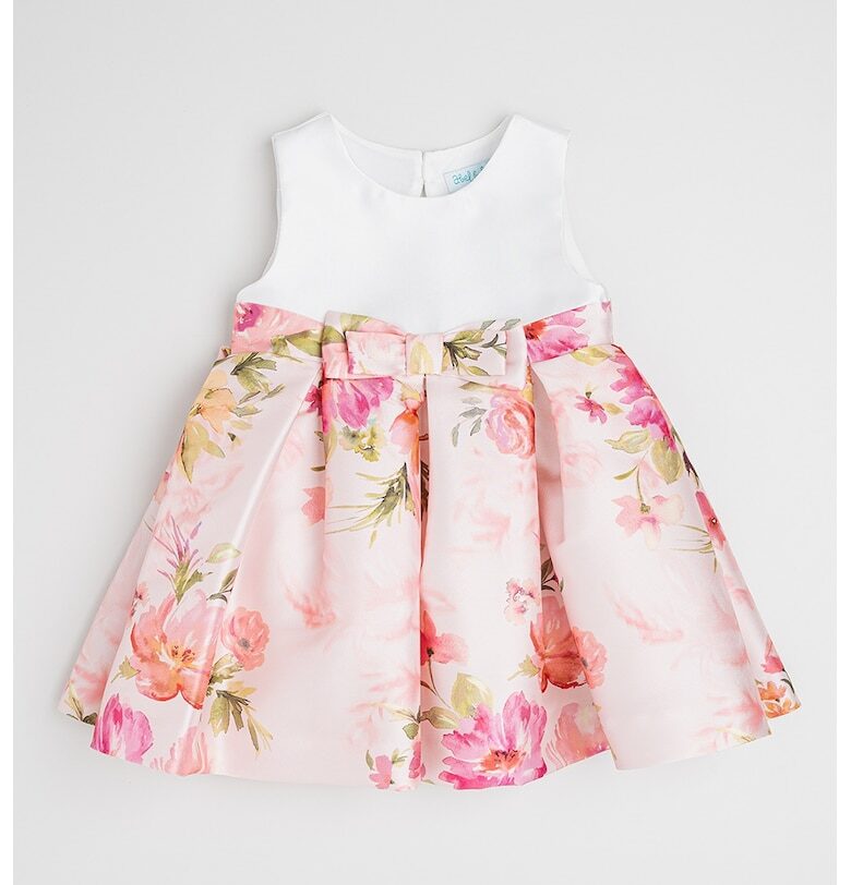 Разкроена рокля без ръкави - Бял/Зелен/Розово Abel  Lula