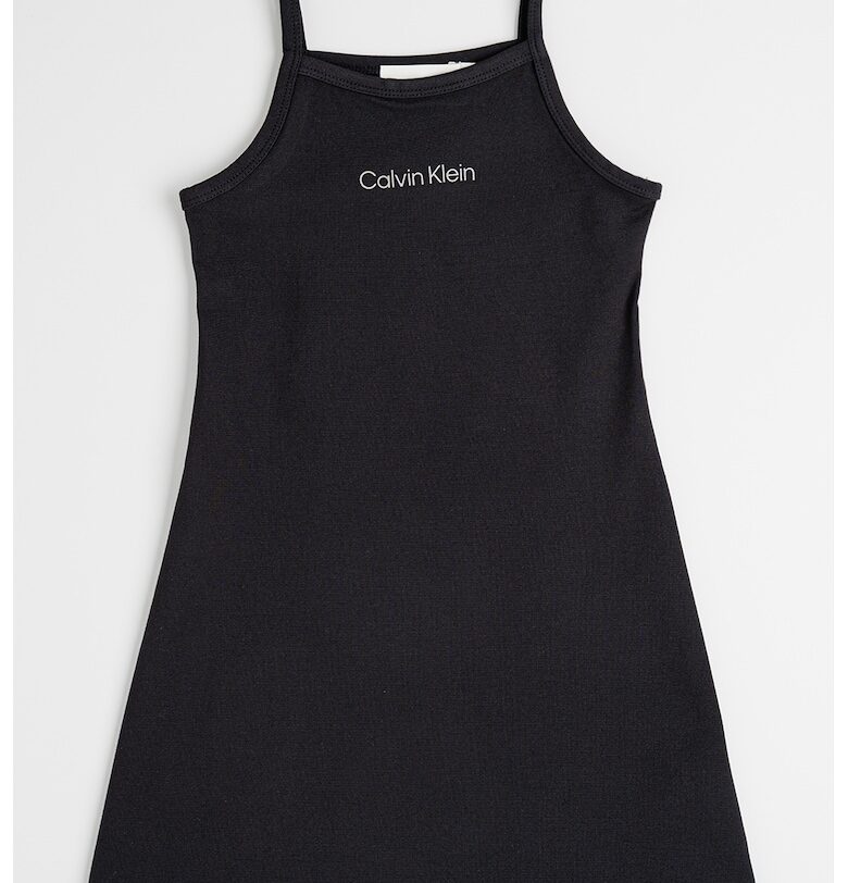 Разкроена рокля без ръкави - Избеляло черно CALVIN KLEIN