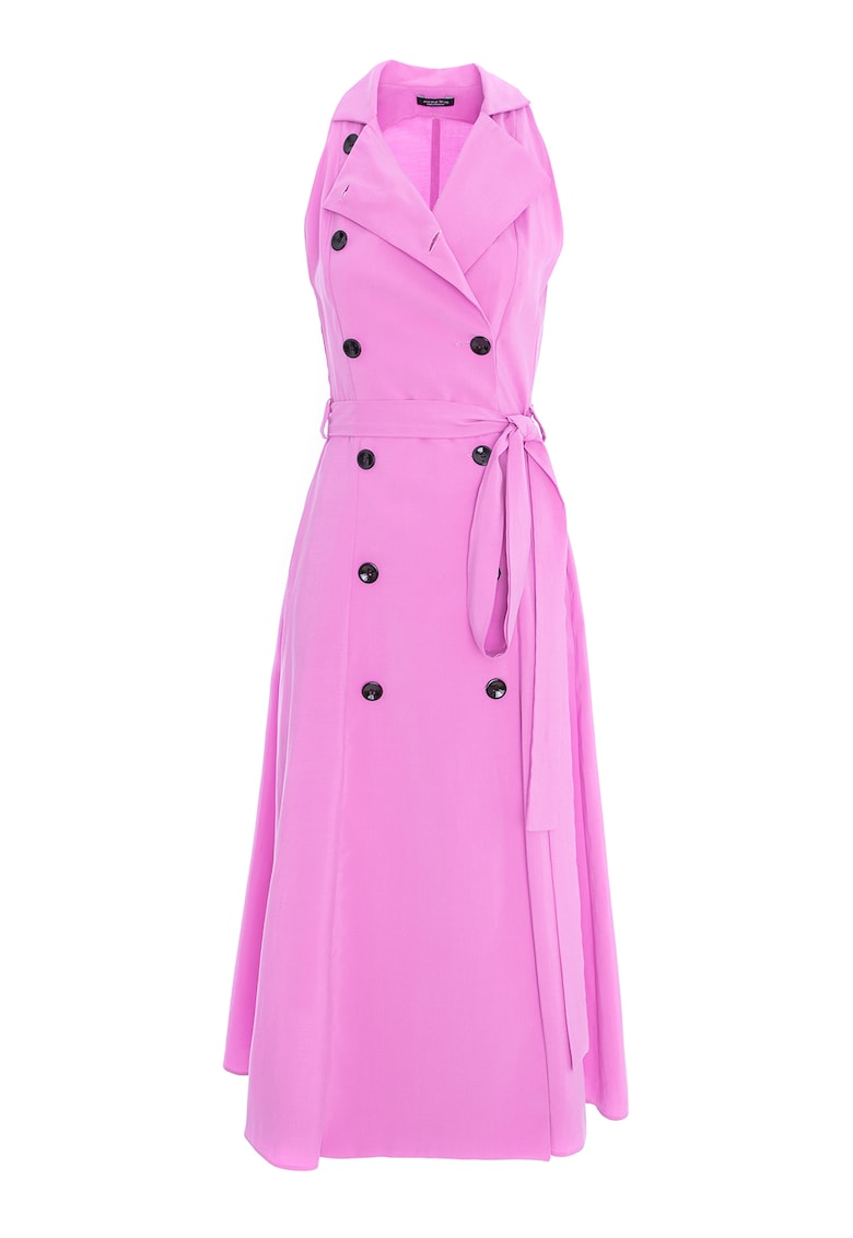 Разкроена рокля без ръкави - с двуредно закопчаване - Лилав AVENUE No29