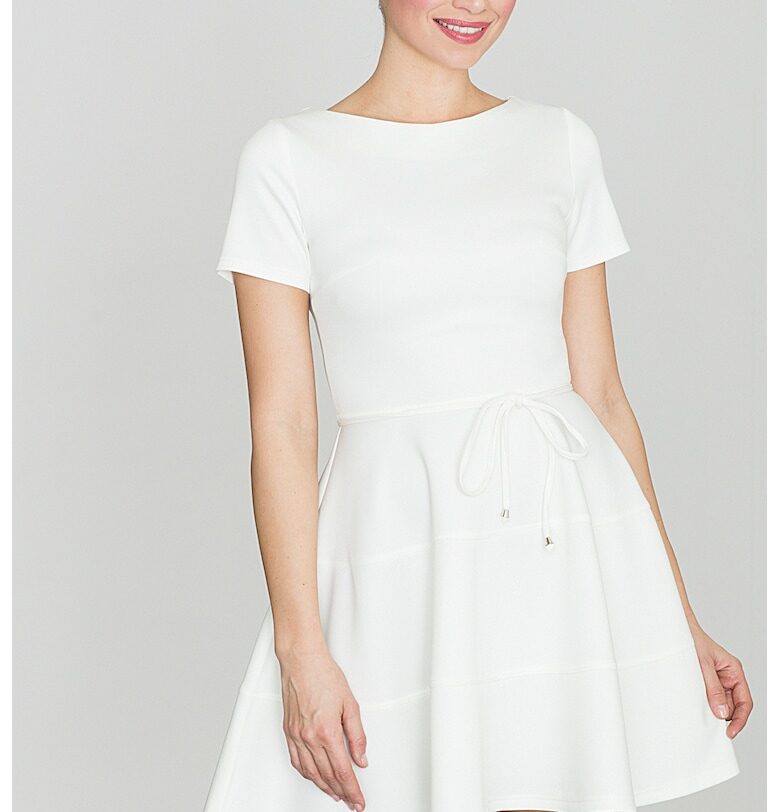 Разкроена рокля  екрю - 95% полиестер - 5% еластан - Lenitif