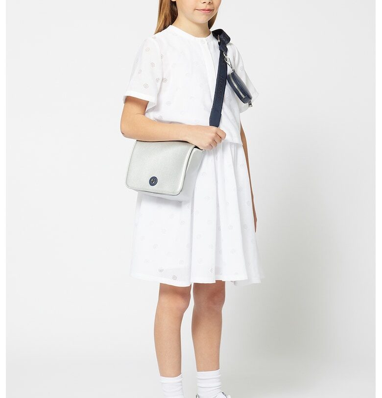 Разкроена рокля с десен - Бял BOSS Kidswear