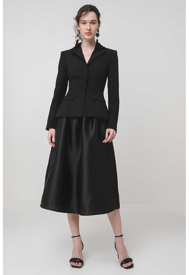 Разкроена рокля с дизайн 2в1 - Черен SELF-PORTRAIT