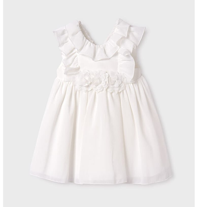 Разкроена рокля с дипли - Бял Abel  Lula