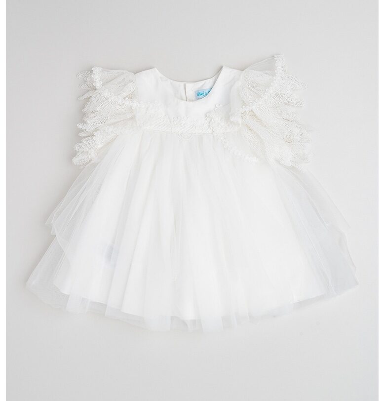 Разкроена рокля с дипли - Бял/Мръснобял Abel  Lula