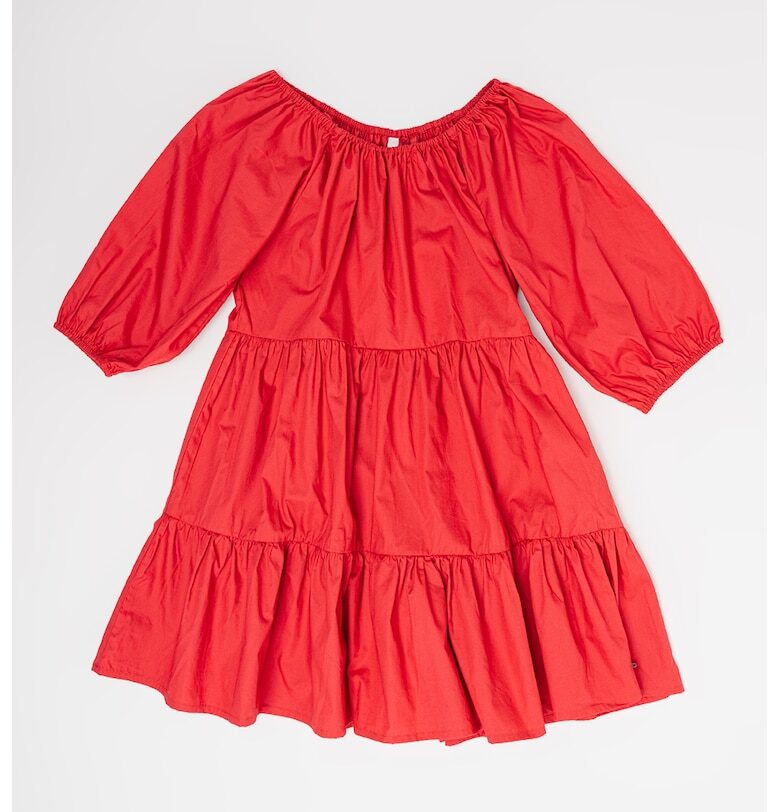 Разкроена рокля с дълги ръкави - Червен Pepe Jeans London