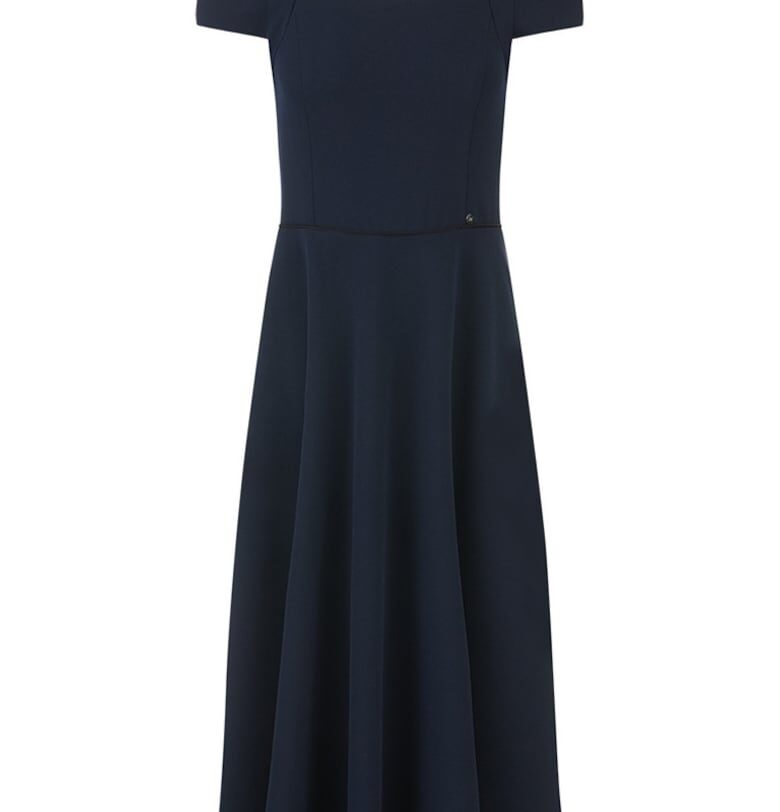 Разкроена рокля с квадратно деколте и къси ръкави DiKa