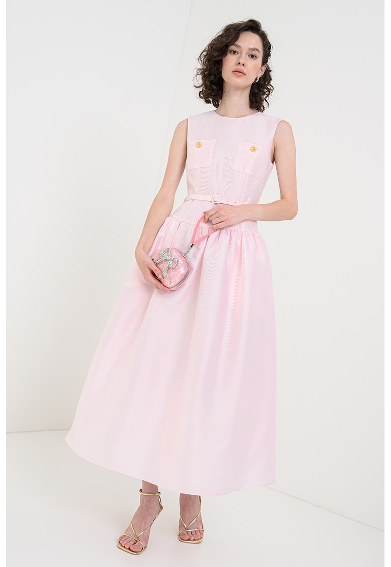 Разкроена рокля с колан - Пастелнорозов SELF-PORTRAIT