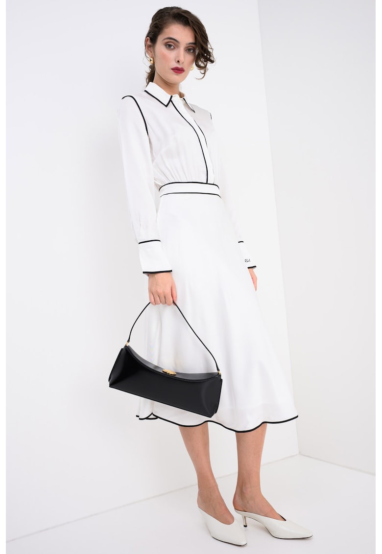 Разкроена рокля с контрасти - Черен/Мръснобял Karl Lagerfeld