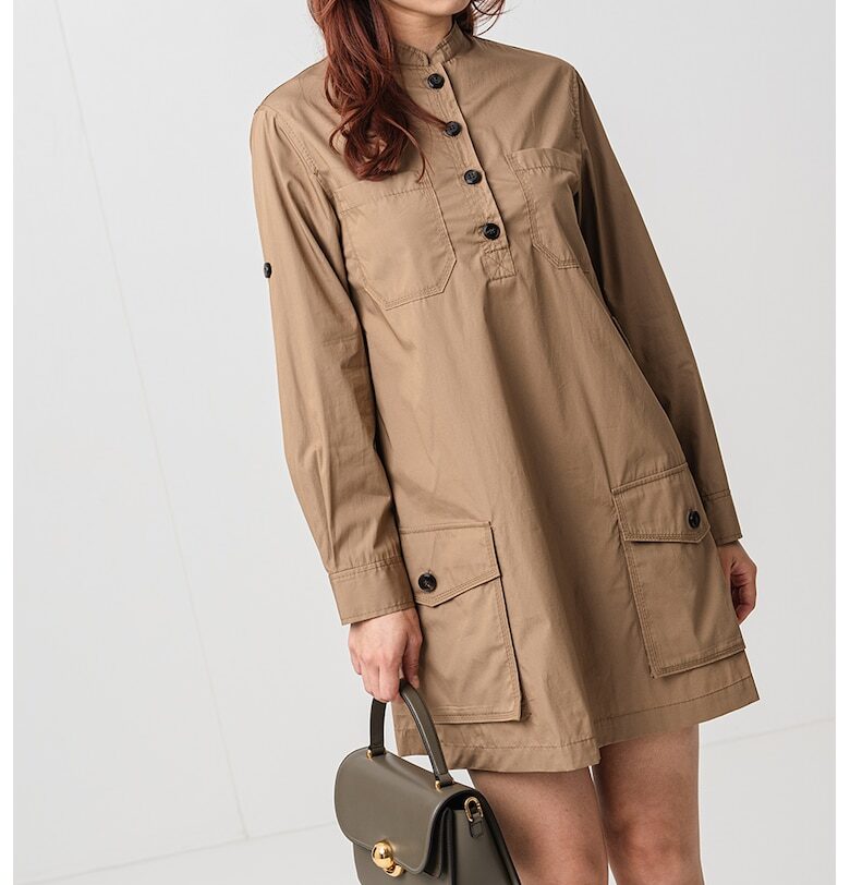 Разкроена рокля с копчета - Карамел MaxCo