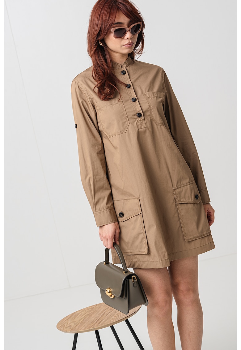 Разкроена рокля с копчета - Карамел MaxCo