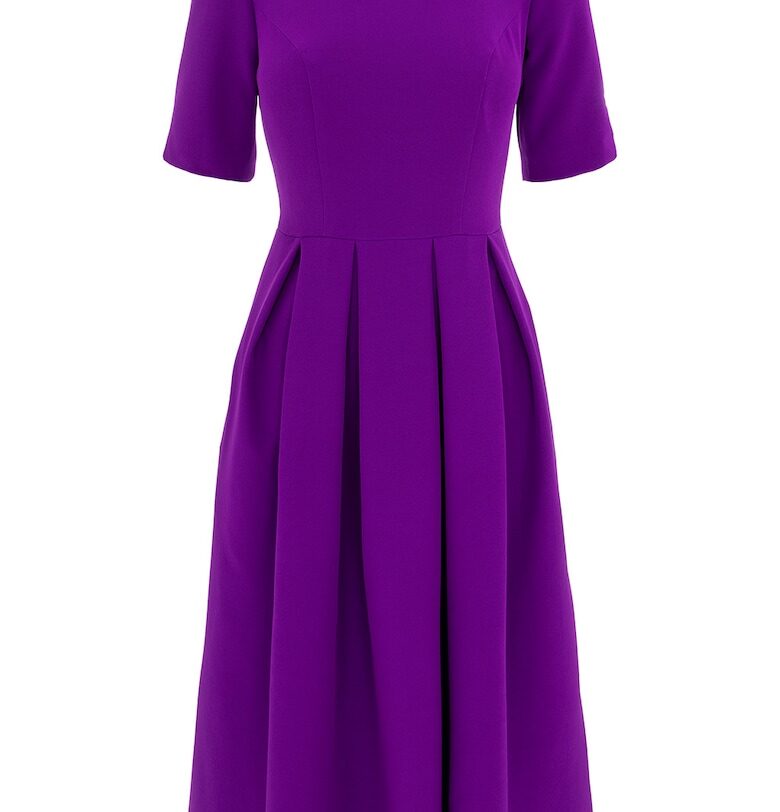 Разкроена рокля с къси ръкави - Виолетов Acob a porter