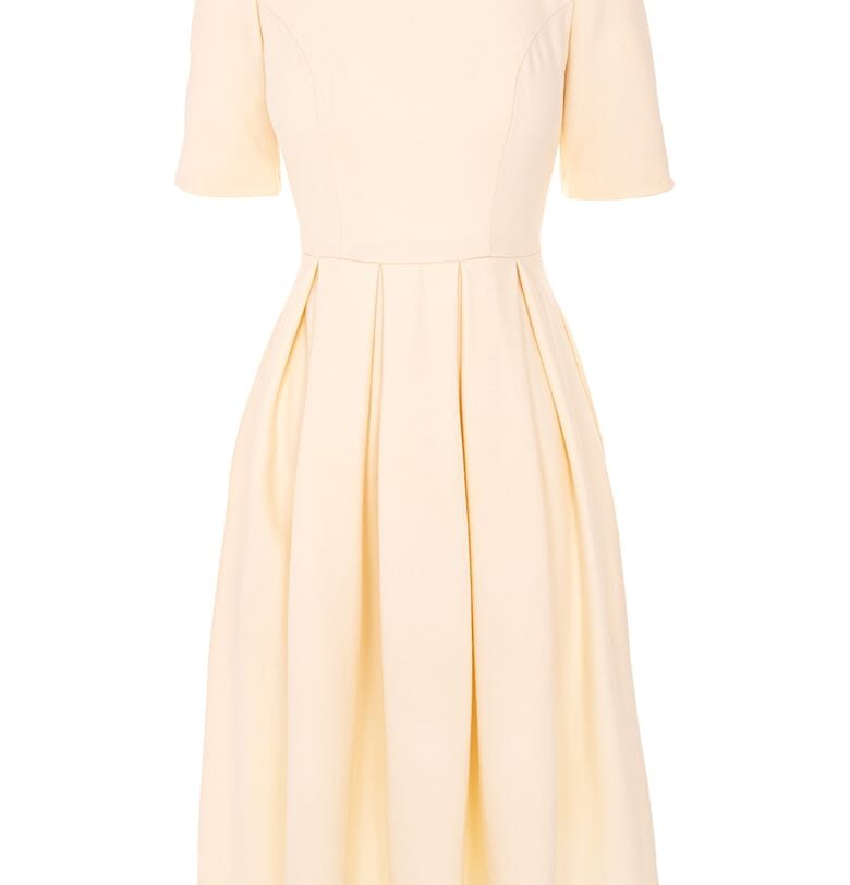 Разкроена рокля с къси ръкави - Крем Acob a porter