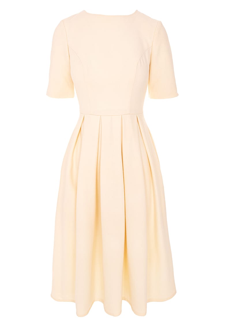 Разкроена рокля с къси ръкави - Крем Acob a porter