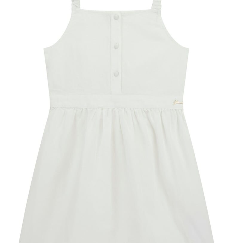 Разкроена рокля с лен - Бежов GUESS KIDS