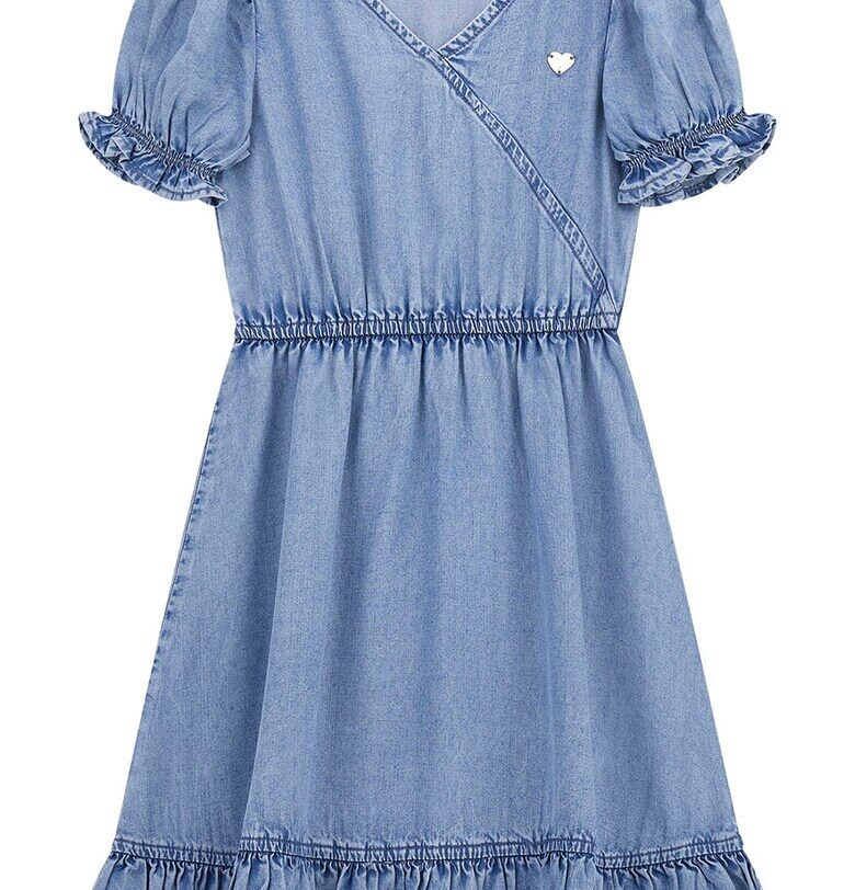 Разкроена рокля с лиосел - Лавандула GUESS KIDS