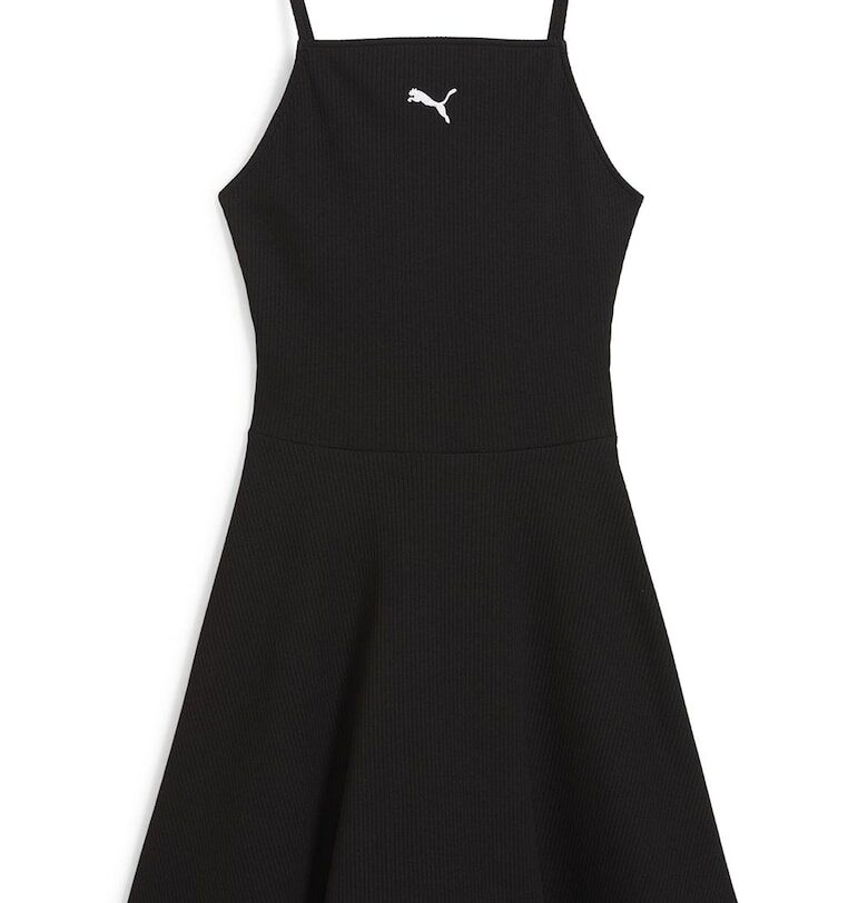 Разкроена рокля с лого - Черен Puma