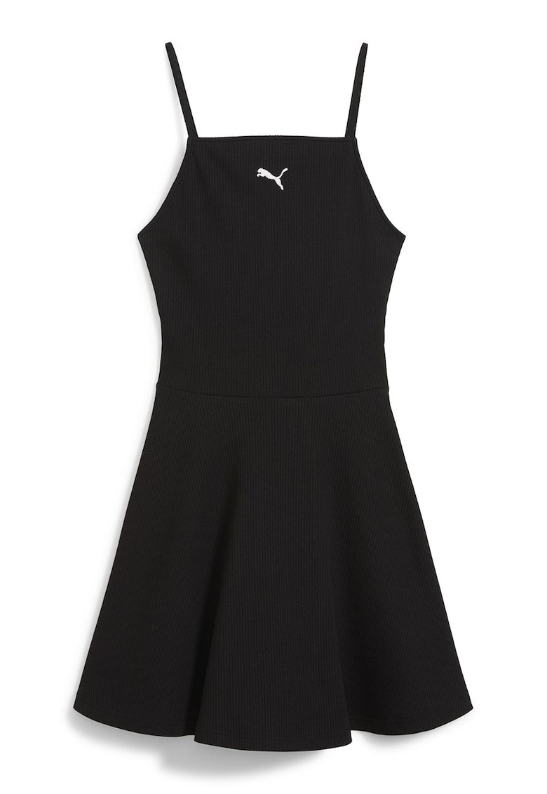 Разкроена рокля с лого - Черен Puma