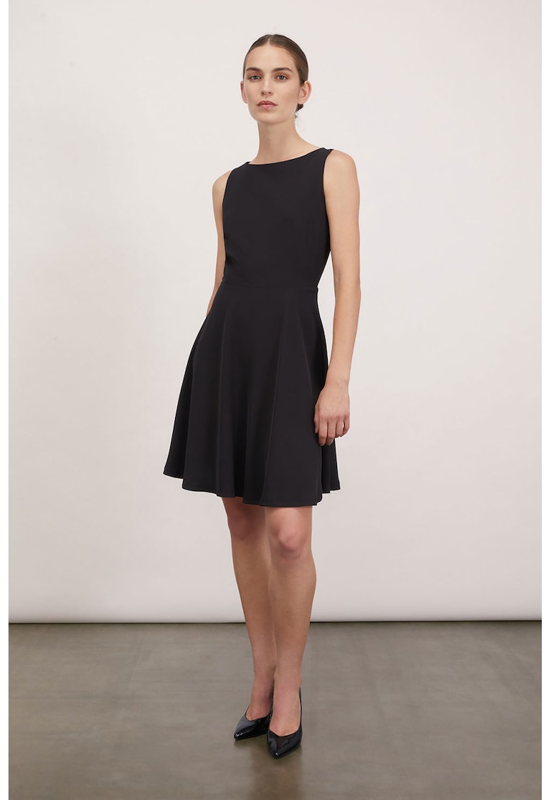 Разкроена рокля с овално деколте - Черен Motivi