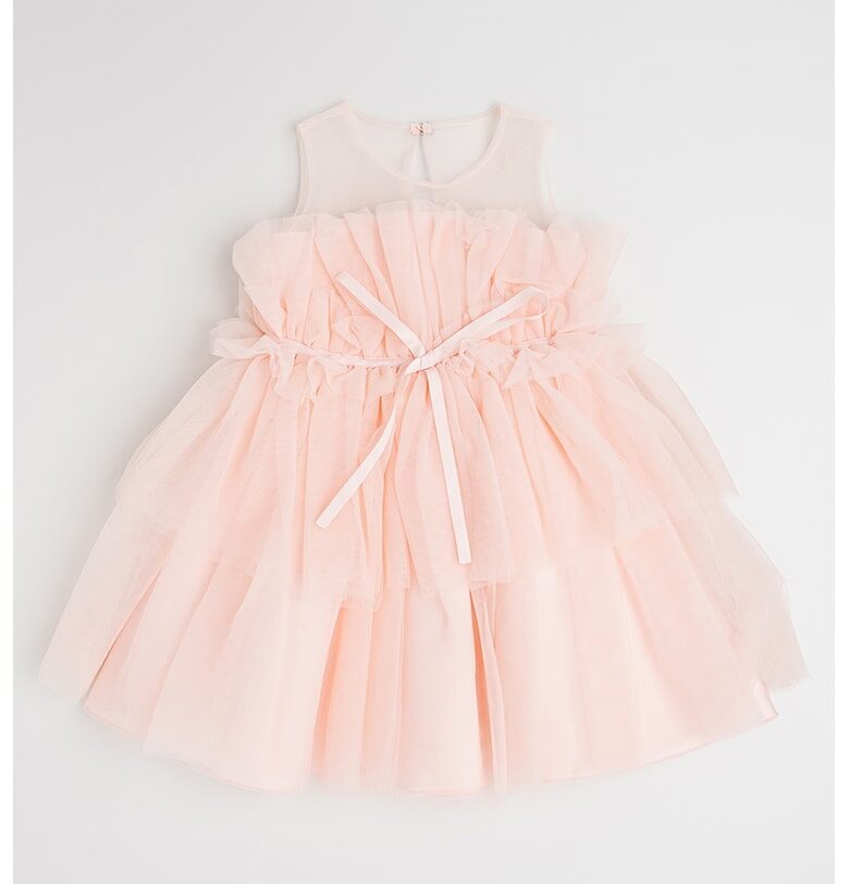 Разкроена рокля с флорална шарка - Пастелнорозов Abel  Lula