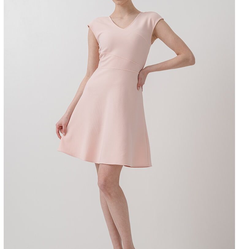 Разкроена рокля с шпиц деколте - Розово ARMANI EXCHANGE