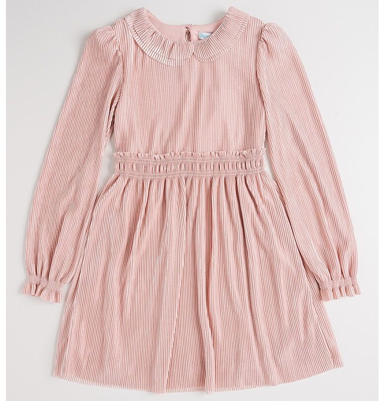 Разкроена рокля с яка Peter Pan - Прашно розово Abel  Lula