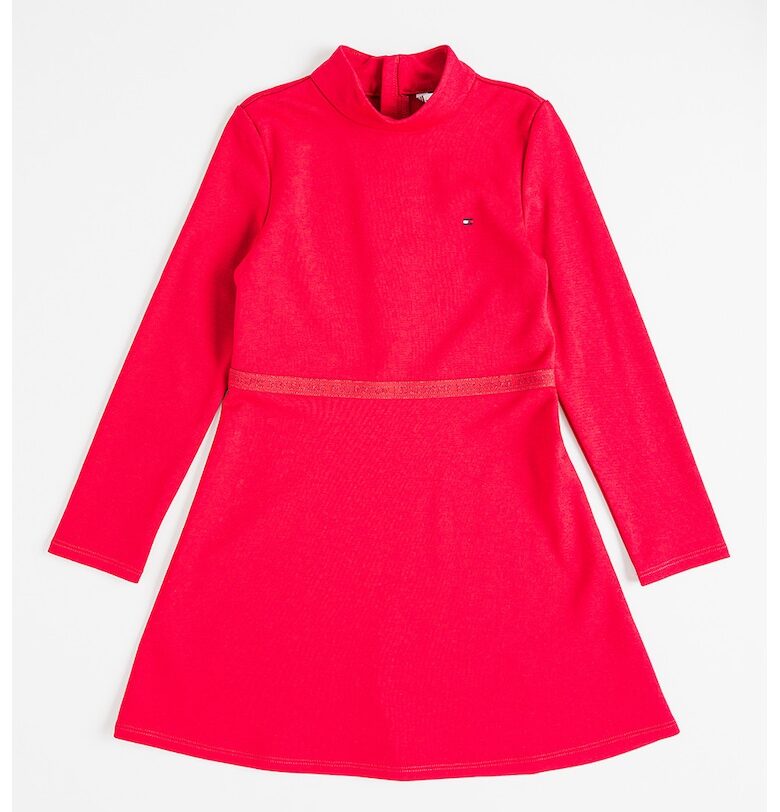 Разкроена рокля със средновисока яка - Червен Tommy Hilfiger