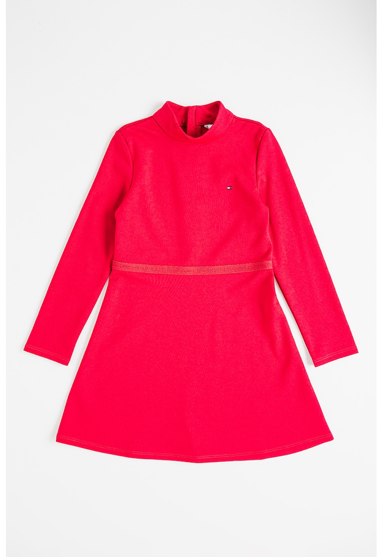 Разкроена рокля със средновисока яка - Червен Tommy Hilfiger