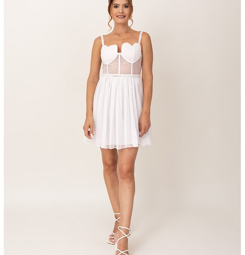 Разкроена рокля със сърцевидно деколте - Бял/Прозрачен Ilona Andreoiu