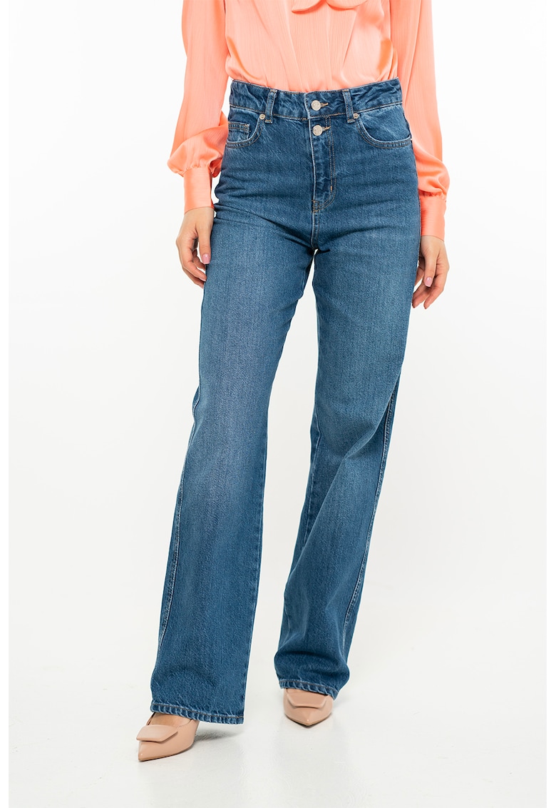 Разкроени дънки Luana с висока талия - Син Hermosa