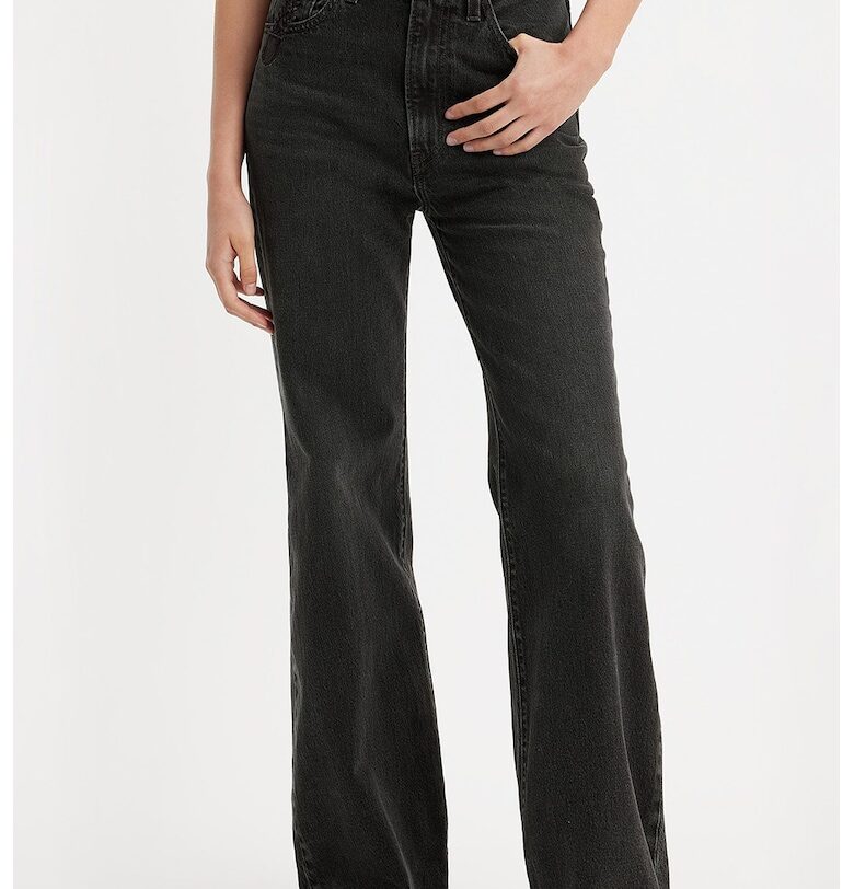 Разкроени дънки Ribcage с висока талия - Избеляло черно Levis