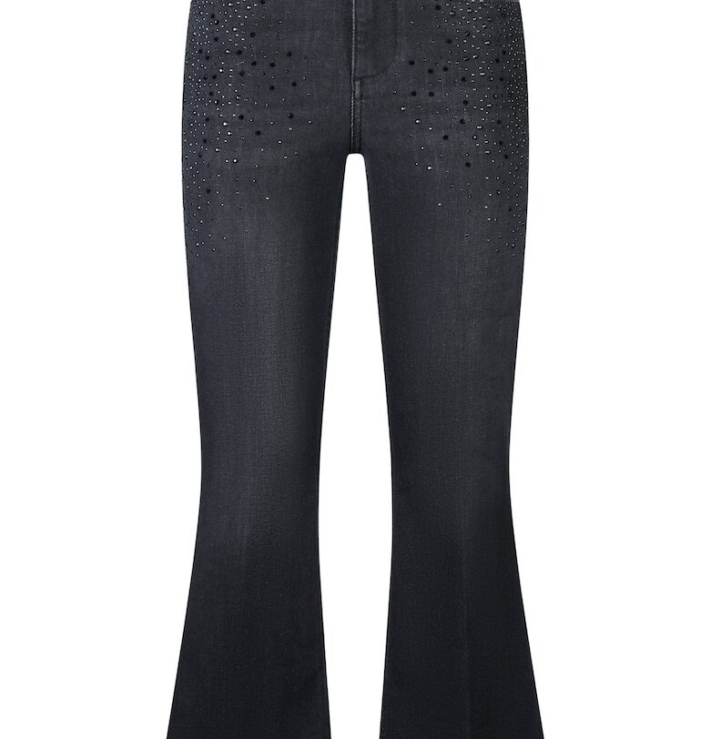 Разкроени дънки капри с декоративни камъни - Черен/Тъмносин Liu Jo