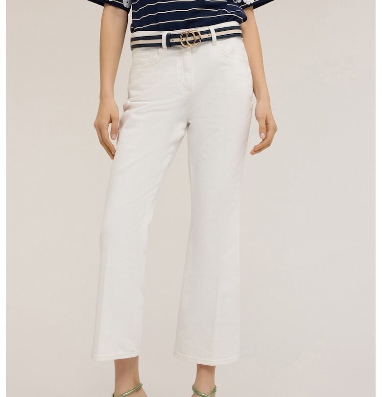 Разкроени дънки с висока талия - Бял Motivi