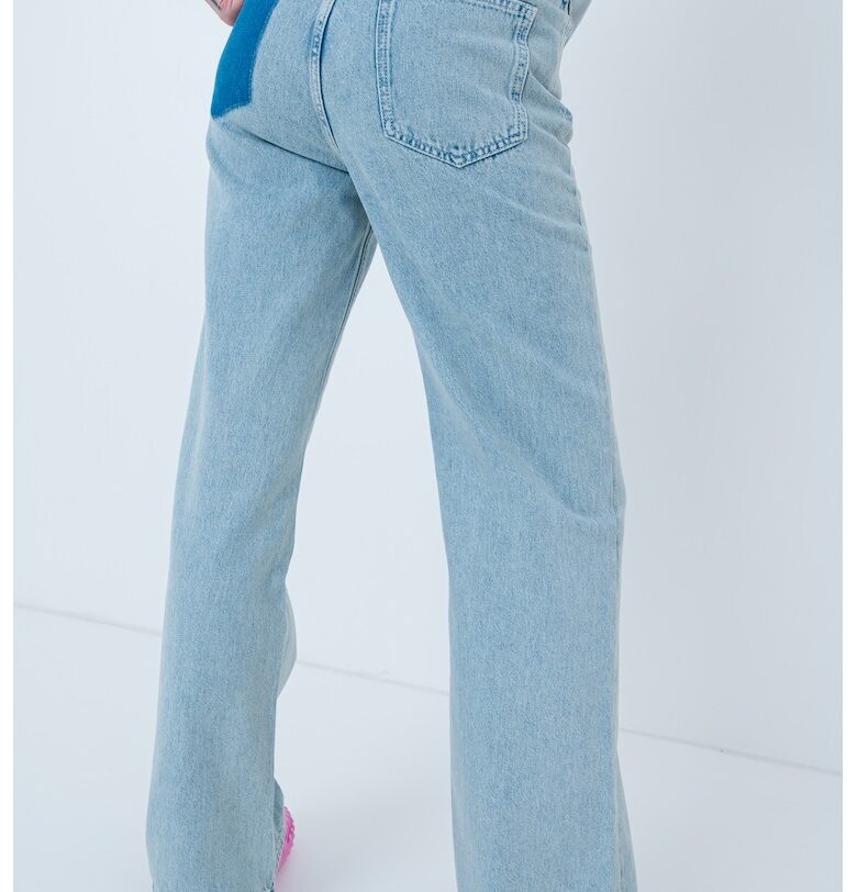 Разкроени дънки с висока талия - Прашно синьо Moschino Jeans