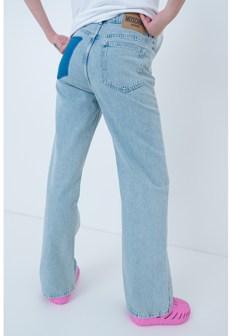 Разкроени дънки с висока талия - Прашно синьо Moschino Jeans