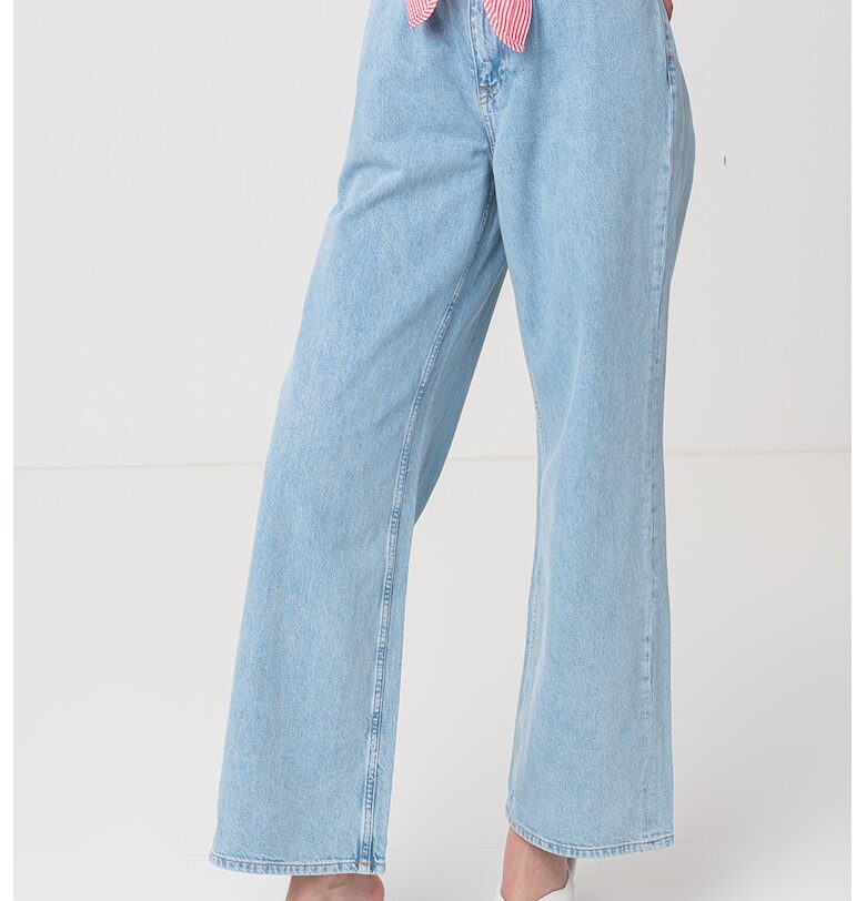 Разкроени дънки с висока талия - Светлосин Tommy Jeans