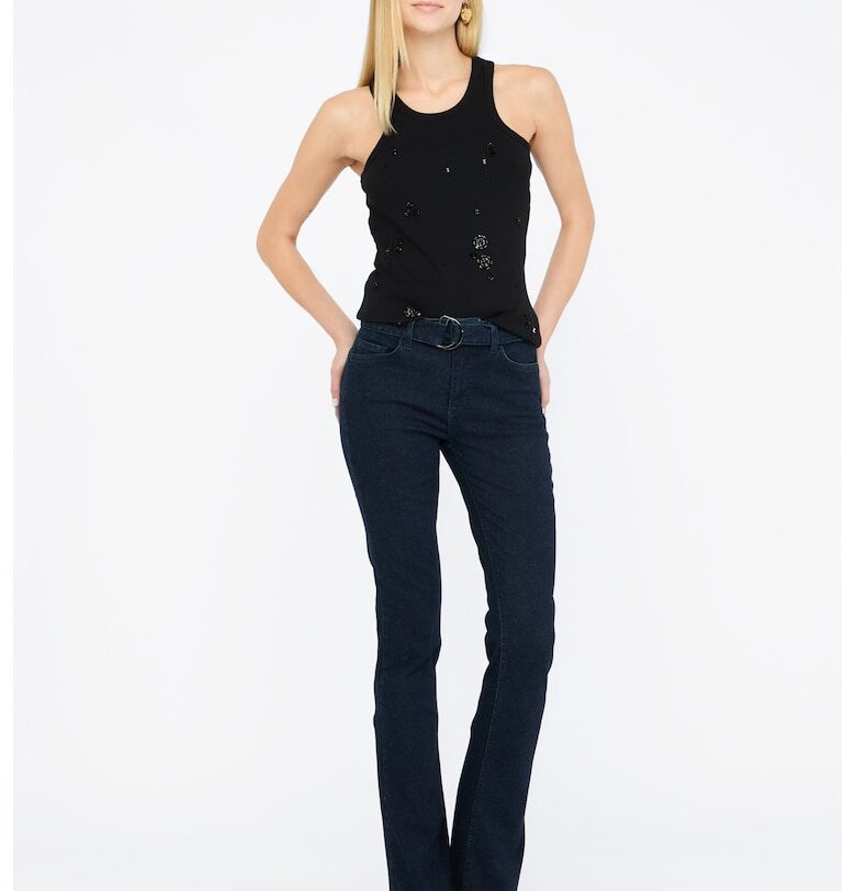 Разкроени дънки с висока талия - Черен Liu Jo