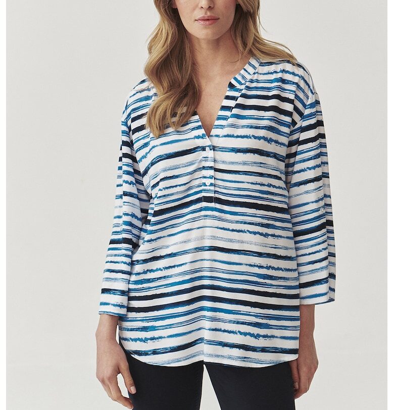 Раирана блуза - Бял/Син Tatuum