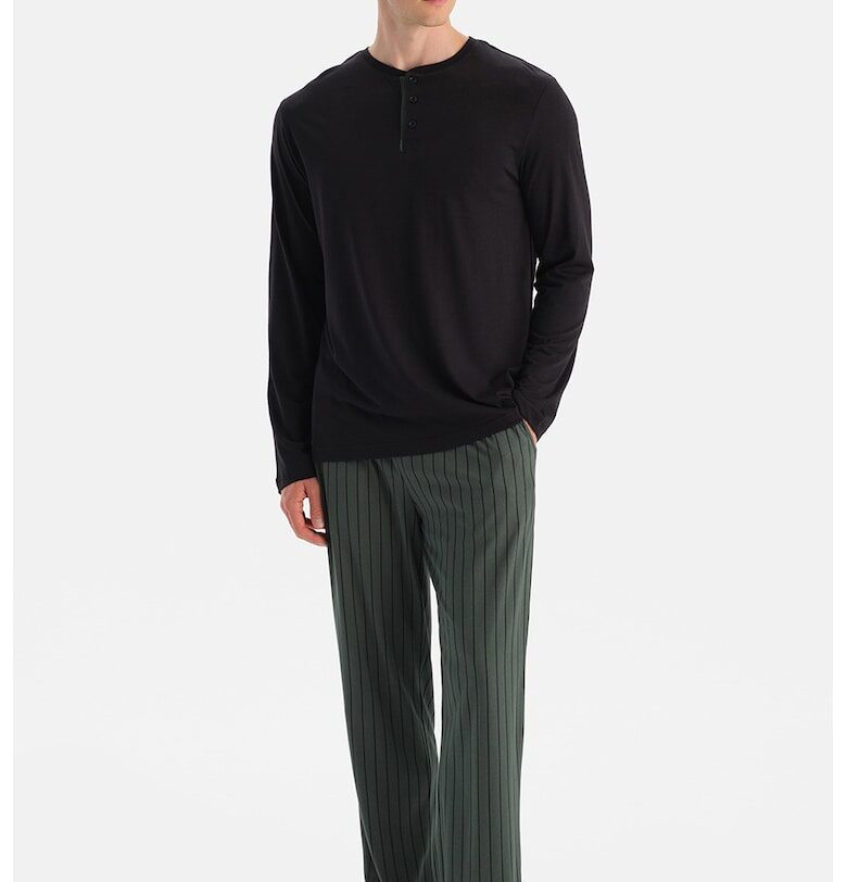 Раирана пижама с модал - Черен/Тъмнозелен DAGI