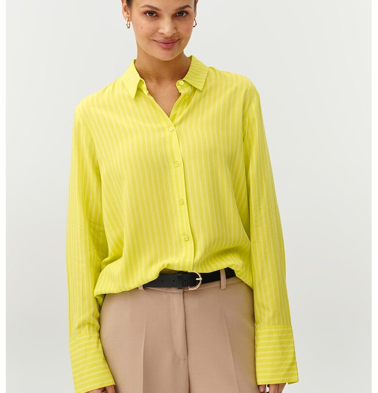 Раирана риза с широки маншети - Жълт Tatuum